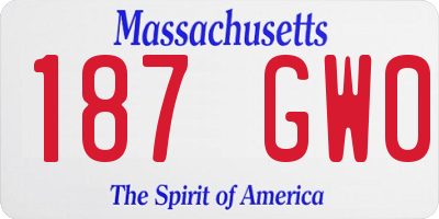 MA license plate 187GW0