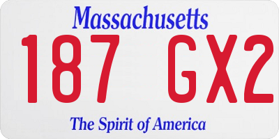 MA license plate 187GX2