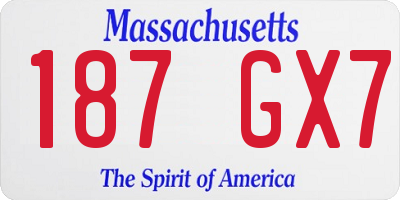 MA license plate 187GX7