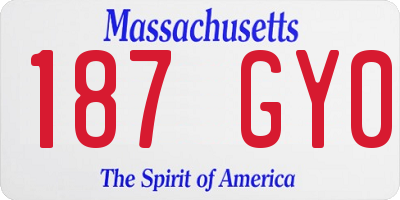 MA license plate 187GY0