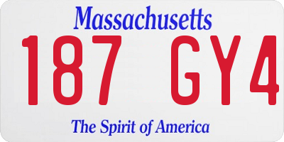 MA license plate 187GY4