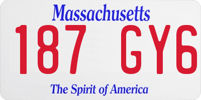 MA license plate 187GY6