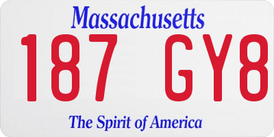 MA license plate 187GY8