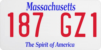 MA license plate 187GZ1