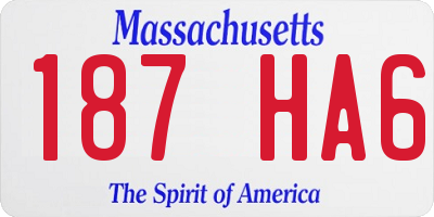 MA license plate 187HA6