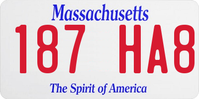 MA license plate 187HA8