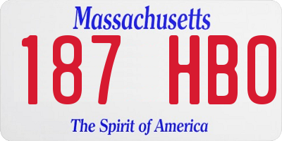 MA license plate 187HB0