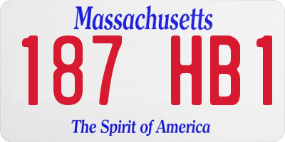 MA license plate 187HB1