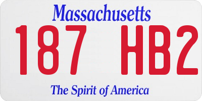 MA license plate 187HB2