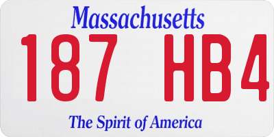 MA license plate 187HB4