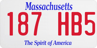 MA license plate 187HB5