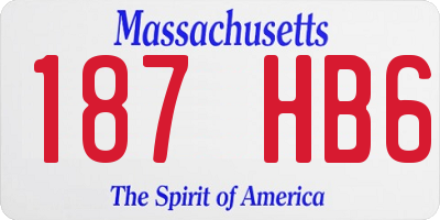 MA license plate 187HB6