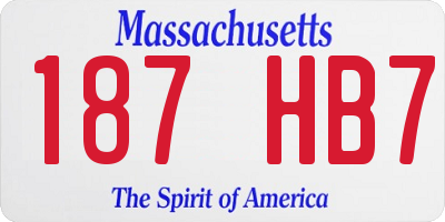 MA license plate 187HB7