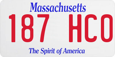 MA license plate 187HC0