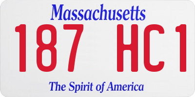 MA license plate 187HC1