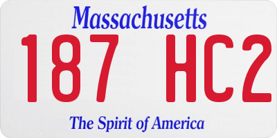 MA license plate 187HC2