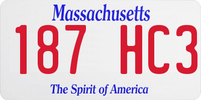 MA license plate 187HC3
