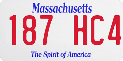 MA license plate 187HC4