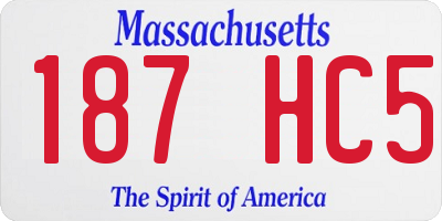 MA license plate 187HC5
