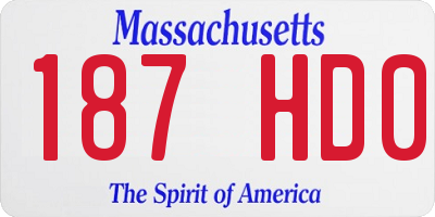 MA license plate 187HD0