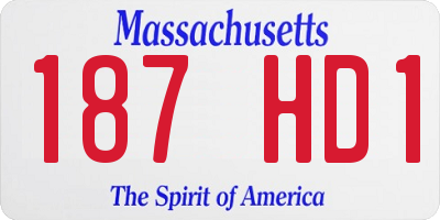 MA license plate 187HD1
