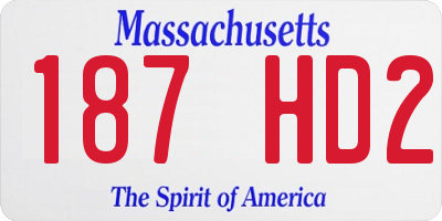 MA license plate 187HD2