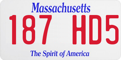 MA license plate 187HD5