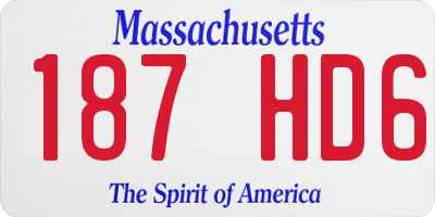 MA license plate 187HD6