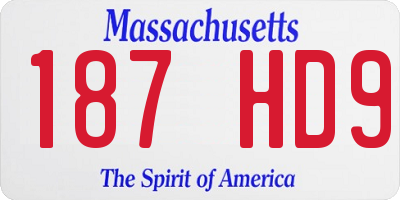 MA license plate 187HD9