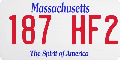 MA license plate 187HF2