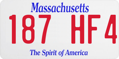 MA license plate 187HF4