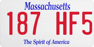 MA license plate 187HF5