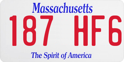 MA license plate 187HF6