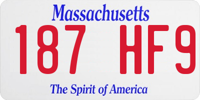 MA license plate 187HF9