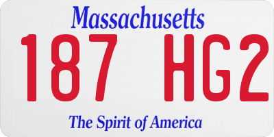MA license plate 187HG2