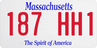 MA license plate 187HH1