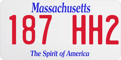 MA license plate 187HH2