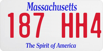 MA license plate 187HH4