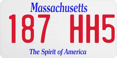MA license plate 187HH5
