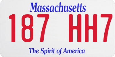 MA license plate 187HH7
