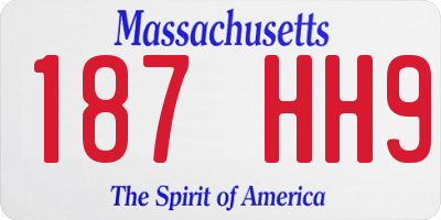 MA license plate 187HH9
