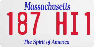MA license plate 187HI1