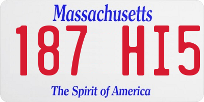 MA license plate 187HI5