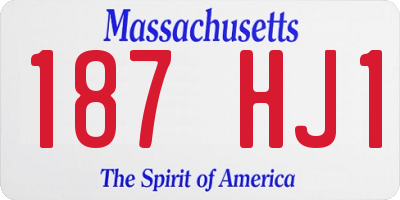 MA license plate 187HJ1