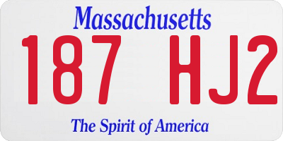 MA license plate 187HJ2