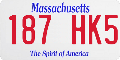 MA license plate 187HK5