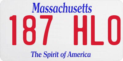 MA license plate 187HL0