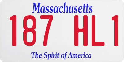 MA license plate 187HL1