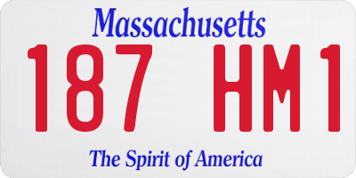 MA license plate 187HM1