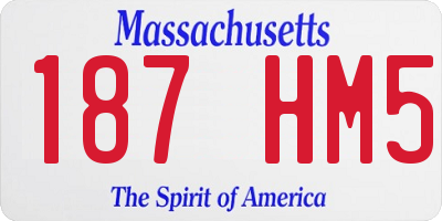 MA license plate 187HM5